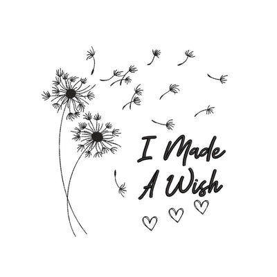 I Made A Wish Embroidery Design, Dandelion Embroidery Design, 5 sizes, Instant Download Embroidery/Applique DESIGNS Nino Nadaraia 