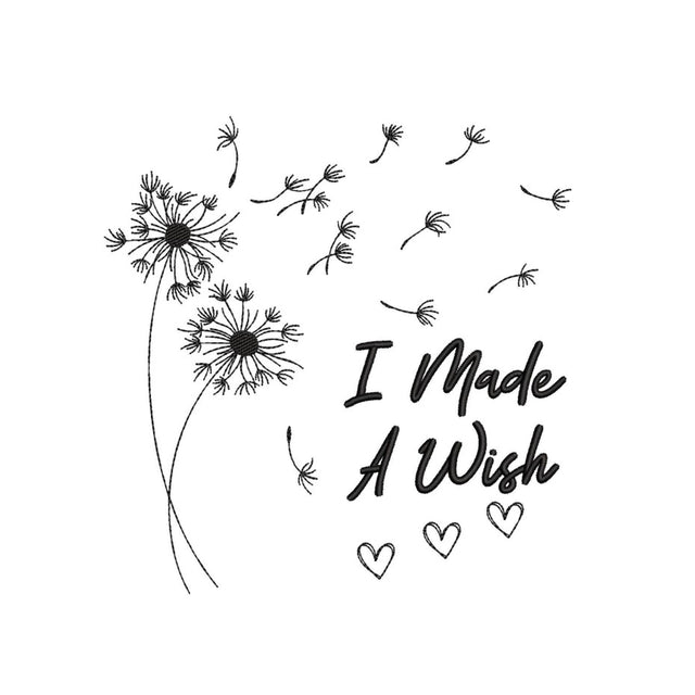 I Made A Wish Embroidery Design, Dandelion Embroidery Design, 5 sizes, Instant Download Embroidery/Applique DESIGNS Nino Nadaraia 