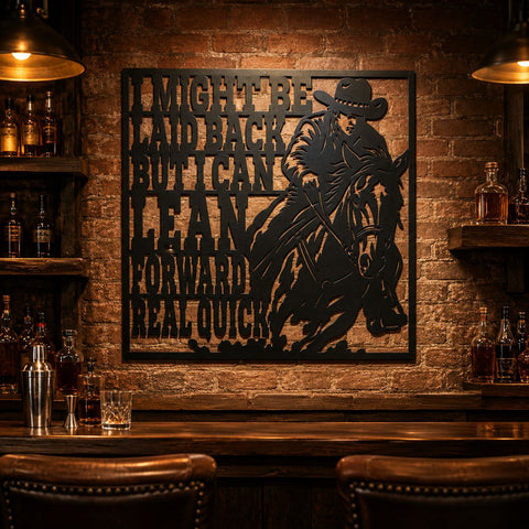 I Might Be Laid Back But I Can Lean Forward Real Quick Laser SVG | Western Cowboy DXF | Funny Plasma CNC Cut File | Cowboy Quote Svg SVG HappyDesignStudio 