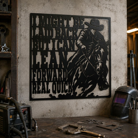 I Might Be Laid Back But I Can Lean Forward Real Quick Laser SVG | Western Cowboy DXF | Funny Plasma CNC Cut File | Cowboy Quote Svg SVG HappyDesignStudio 