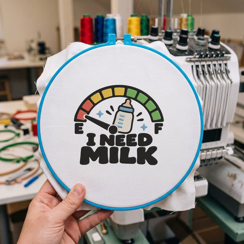 I Need Milk Embroidery Design – Funny Baby Fuel Gauge Baby Bottle Newborn Machine Embroidery File Embroidery/Applique DESIGNS PatternFeed8 