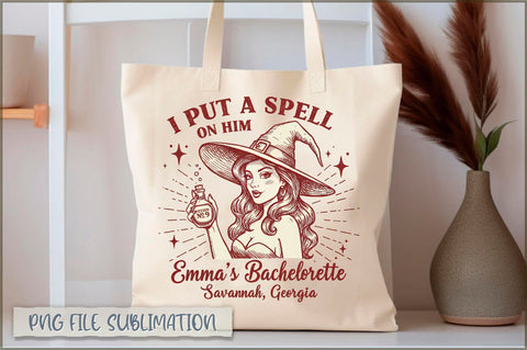 I put a spell on him emma's bachelorette Tote Bag Sublimation Shetara Begum 