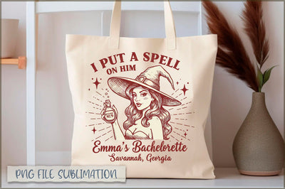 I put a spell on him emma's bachelorette Tote Bag Sublimation Shetara Begum 
