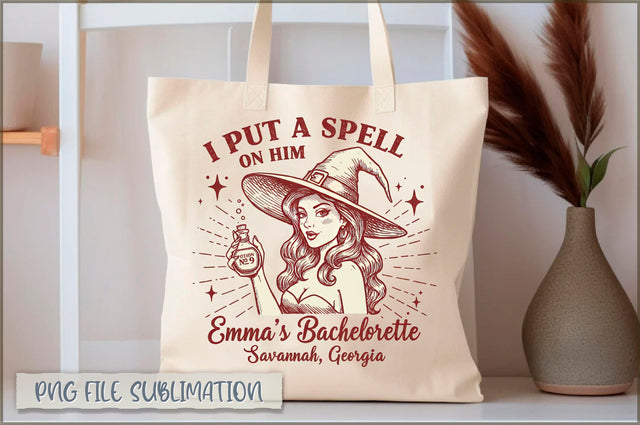 I put a spell on him emma's bachelorette Tote Bag Sublimation Shetara Begum 
