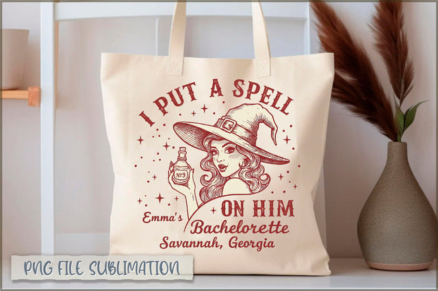 I put a spell on him emma's bachelorette Tote Bag Sublimation Shetara Begum 