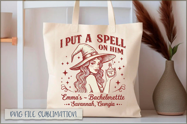 I put a spell on him emma's bachelorette Tote Bag Sublimation Shetara Begum 