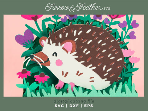 I Quilly Like You - Hedgehog Valentine's Day Card SVG 3D Paper Furrow and Feather SVG 