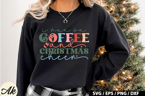 I run on coffee and christmas cheer Retro SVG SVG akazaddesign 