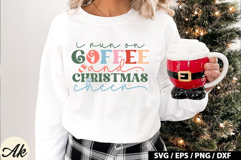 I run on coffee and christmas cheer Retro SVG SVG akazaddesign 