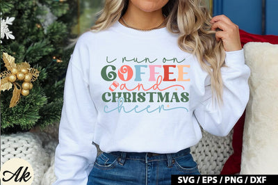 I run on coffee and christmas cheer Retro SVG SVG akazaddesign 