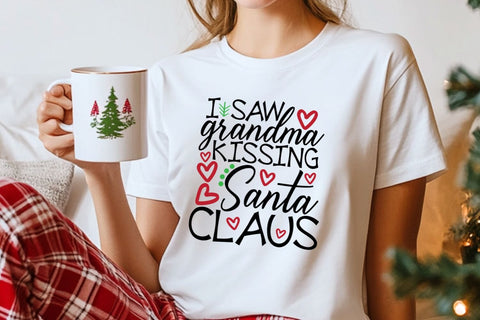 I Saw Grandma Kissing Santa Claus| Funny Christmas SVG Cutting Files. SVG CosmosFineArt 