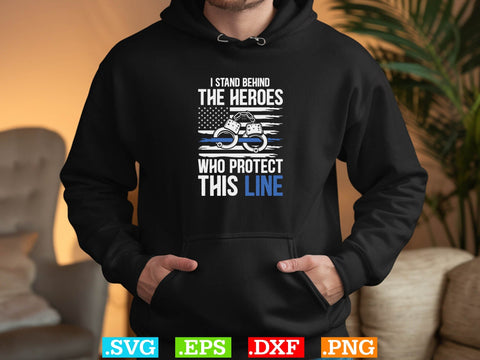 I Stand Behind My Daughter Who Protects This Line Shirt, Police Svg, Back the Blue Svg, Thin Blue Line Svg, Police Officer Svg, Police Wife Svg, Distressed Flag SVG Creativeart88 