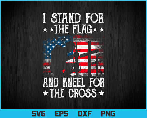 I Stand For The Flag And Kneel For The Cross Patriotic Png Files, USA Flag Png files for cricut, Patriotic T-shirt Design SVG DesignDestine 