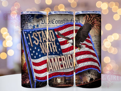 I Stand With America Patriotic Tumbler, Patriotic Tumbler Wrap, American Flag Tumbler, 20oz Tumbler Sublimation, USA Pride Tumbler, Digital Tumbler Wrap, 4th of July Tumbler Sublimation SvggirlplusArt 