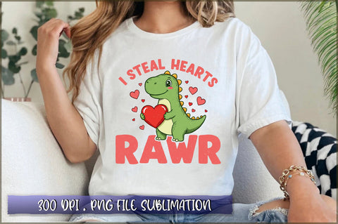I Steal Hearts Rawr Valentine PNG Sublimation Shetara Begum 
