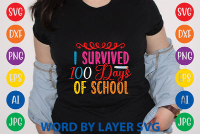I Survived 100 Days Of School svg design SVG Rafiqul20606 