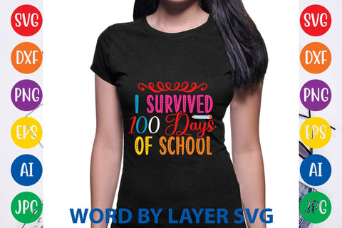 I Survived 100 Days Of School svg design SVG Rafiqul20606 