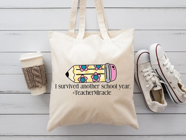 I Survived Another School Year Teacher Miracle PNG - DTF Transfer & Sublimation Design Sublimation So Fontsy VIP Design Shop 