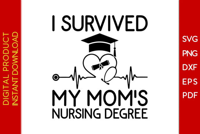 I Survived My Mom's Nursing Degree SVG PNG PDF Cut File SVG Creativedesigntee 