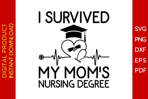 I Survived My Mom's Nursing Degree SVG PNG PDF Cut File SVG Creativedesigntee 