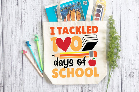 i tackled 100 days of school SVG Design SVG Regulrcrative 