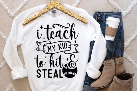I teach my kid to hit and steal SVG Design SVG Designangry 