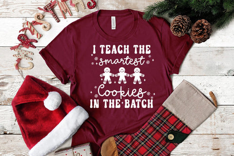 I Teach the Smartest Cookies I Christmas Teacher Shirt SVG SVG Happy Printables Club 