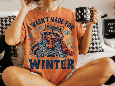 I Wasn't Made For Winter Raccoon PNG SVG DesignDestine 