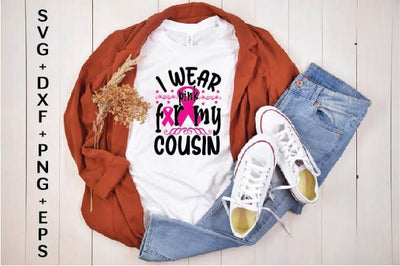 i wear pink for my cousin svg design, t shirt bundle SVG sk.swapon Roy 