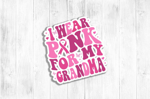 I Wear Pink For My Grandma Svg, Breast Cancer Awareness Svg, Breast Cancer Shirt, Breast Cancer Gifts for Grandson, Svg Cut file, Cancer Ribbon SVG DesignDestine 