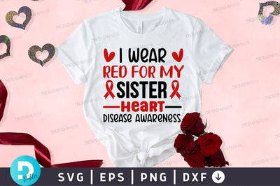 I wear red for my sister Svg Design SVG Regulrcrative 