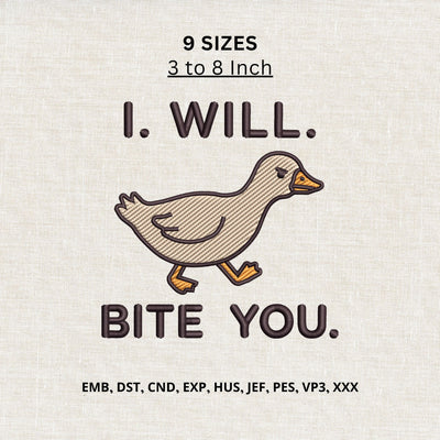 I Will Bite You Goose Machine Embroidery Design – Funny Angry Goose Embroidery File Embroidery/Applique DESIGNS PatternFeed8 
