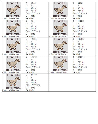 I Will Bite You Goose Machine Embroidery Design – Funny Angry Goose Embroidery File Embroidery/Applique DESIGNS PatternFeed8 