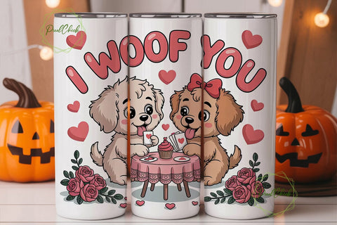 I Woof You 20oz Tumbler Wrap Sublimation PixelChick 