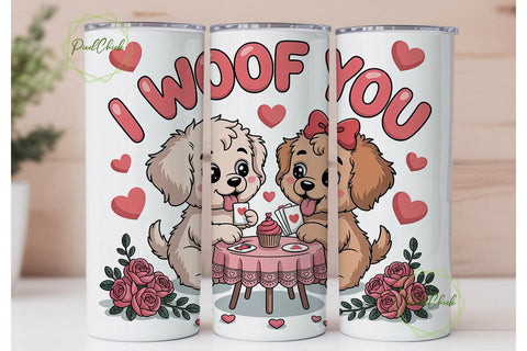I Woof You 20oz Tumbler Wrap Sublimation PixelChick 