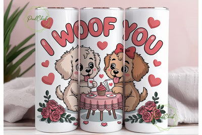 I Woof You 20oz Tumbler Wrap Sublimation PixelChick 