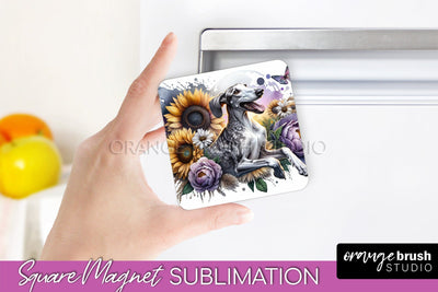 Ibizan Hound Magnet Sublimation - Dog Mom Floral Magnet PNG Design Sublimation OrangeBrushStudio 