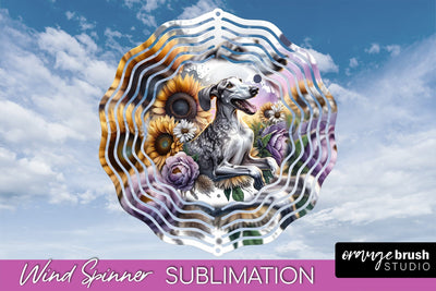 Ibizan Hound Wind Spinner, Dog Mom Floral Wind Spinner Sublimation Sublimation OrangeBrushStudio 