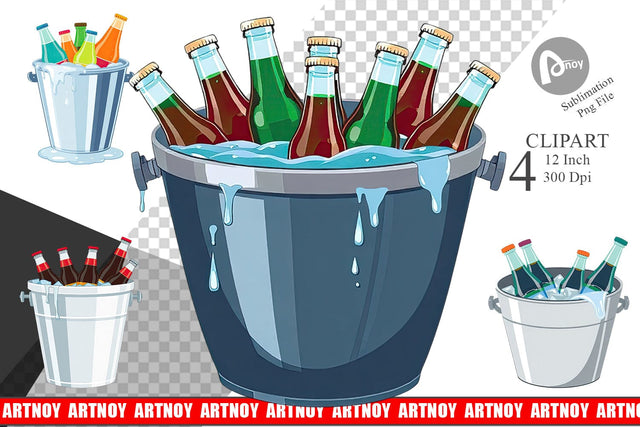 Ice Bucket Clipart Sublimation artnoy 