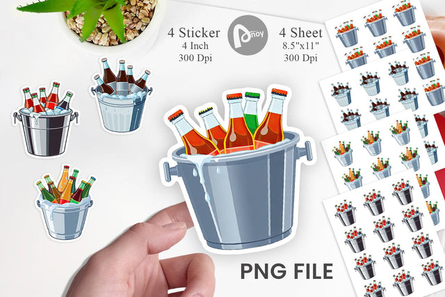 Ice Bucket Sticker Sublimation artnoy 