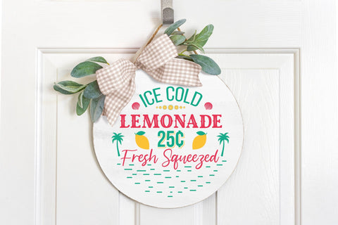 Ice Cold Lemonade, Summer Round Sign SVG SVG CraftLabSVG 