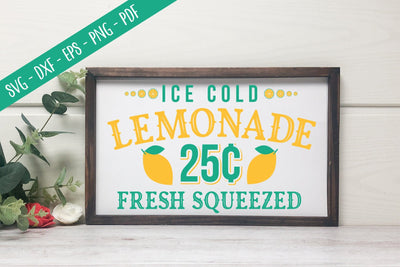 Ice Cold Lemonade, Summer Sign SVG SVG CraftLabSVG 