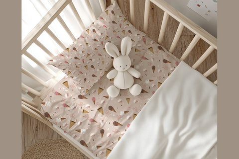 Ice Cream and Cupcakes | Seamless Pattern – Ice Cream, Cupcakes, Sprinkles & Pink Bows | Soft Muted Pastel Colors | 3600 x 3600 px 300 DPI Digital Pattern Willow Paige Farms 