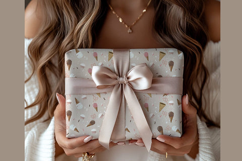 Ice Cream and Cupcakes | Seamless Pattern – Ice Cream, Cupcakes, Sprinkles & Pink Bows | Soft Muted Pastel Colors | 3600 x 3600 px 300 DPI Digital Pattern Willow Paige Farms 