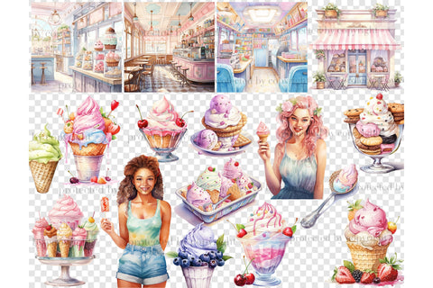 Ice Cream Clipart Bundle | Popsicle PNG Set SVG GlamArtZhanna 