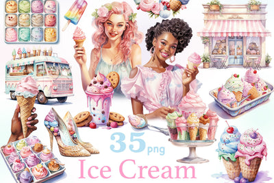 Ice Cream Clipart Bundle | Popsicle PNG Set SVG GlamArtZhanna 