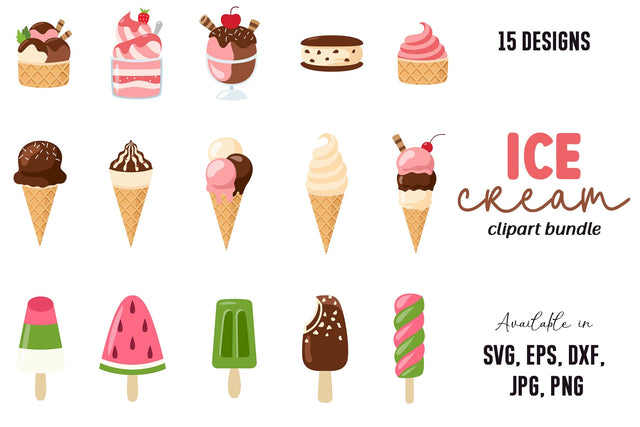 Ice Cream Clipart Bundle SVG dapiyupi store 