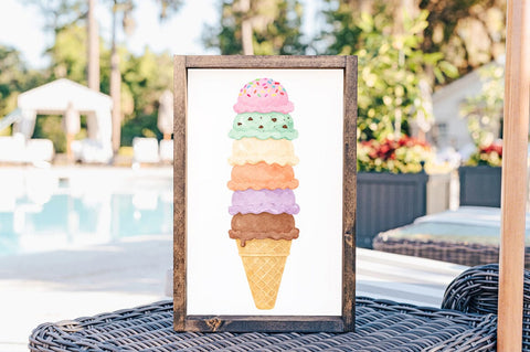 Ice Cream Cone PNG, Watercolor Sublimation Pickled Thistle Creative 
