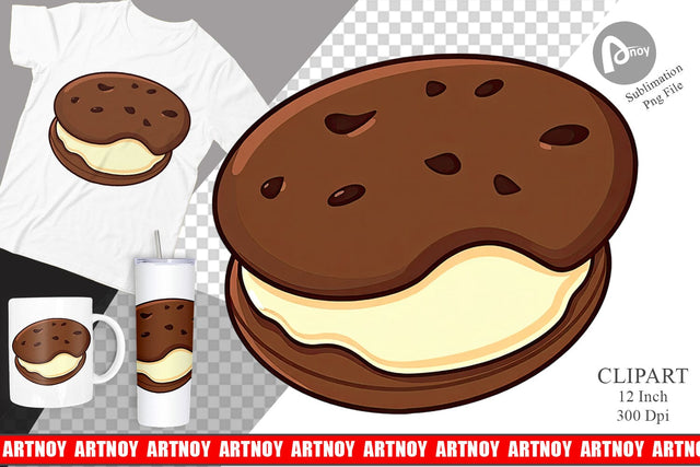 Ice Cream Cookie Clipart Sublimation artnoy 