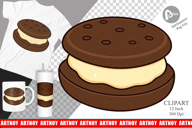 Ice Cream Cookie Clipart Sublimation artnoy 